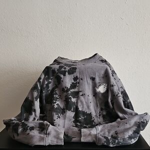 Pusheen Black and Gray Tie-Dye Sweater